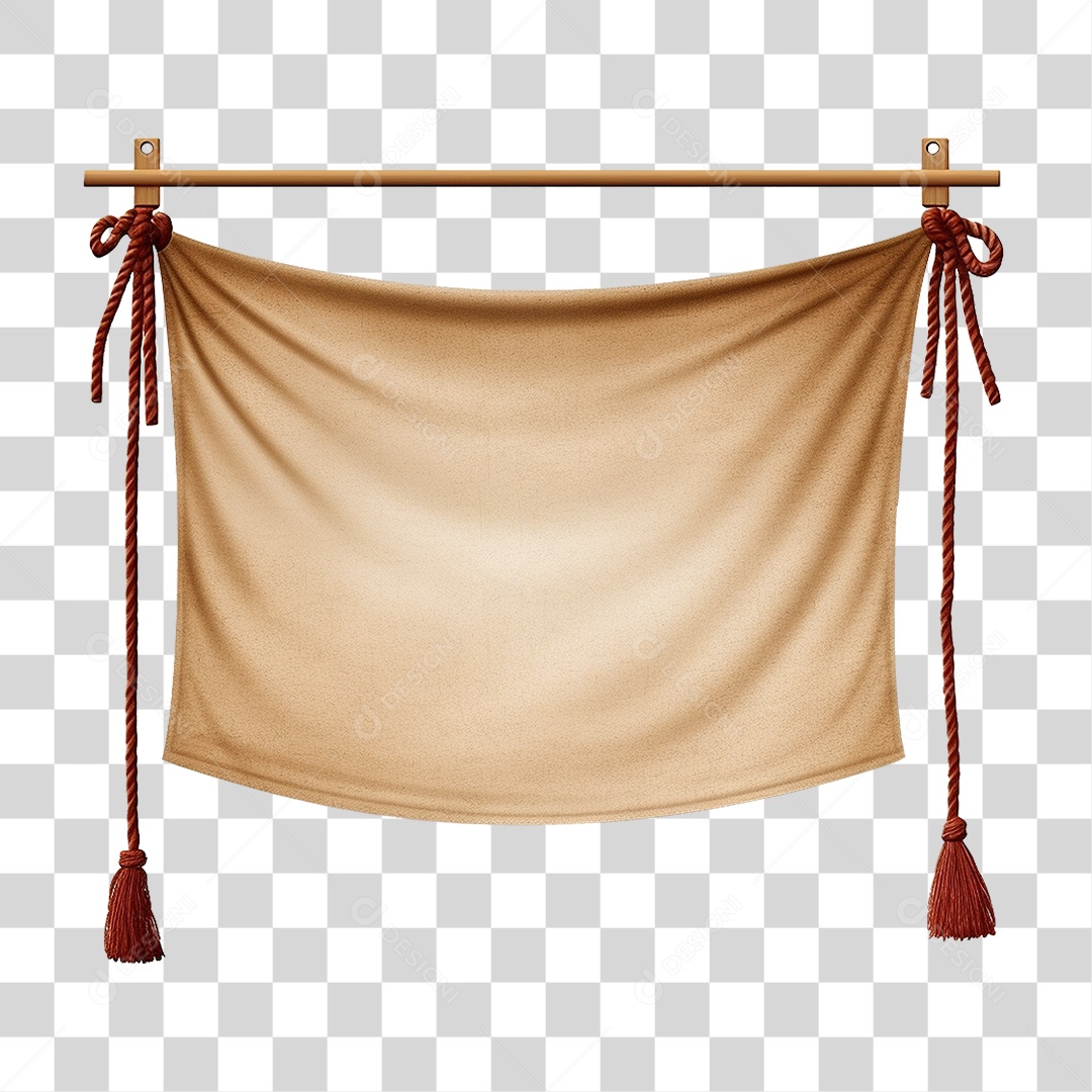 Banner de Tecido Pendurado por Cordas PNG Transparente