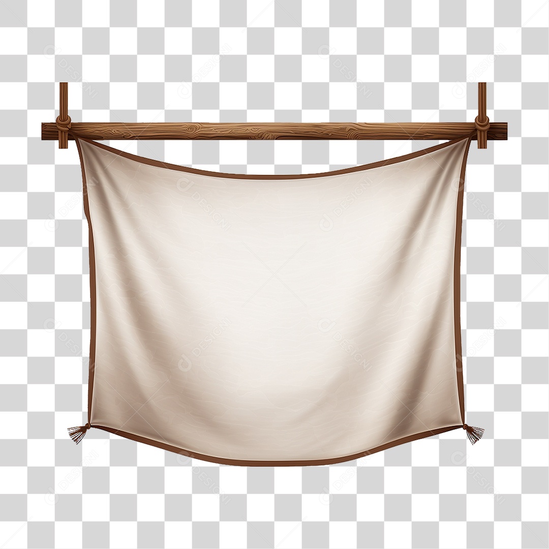 Banner de Tecido Pendurado por Cordas PNG Transparente
