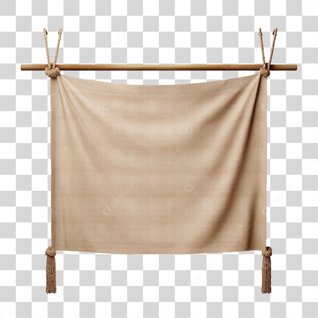 Banner de Tecido Pendurado por Cordas PNG Transparente