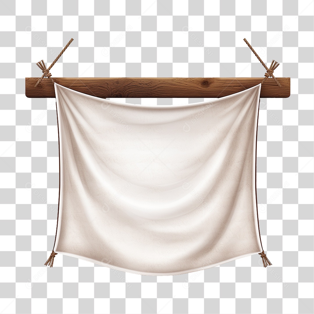 Banner de Tecido Pendurado por Cordas PNG Transparente