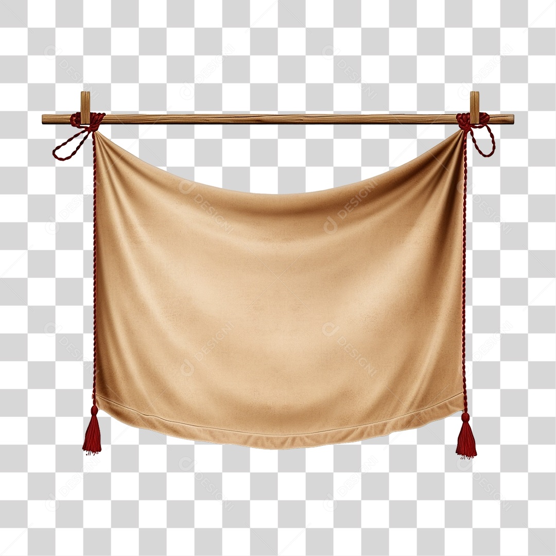 Banner de Tecido Pendurado por Cordas PNG Transparente