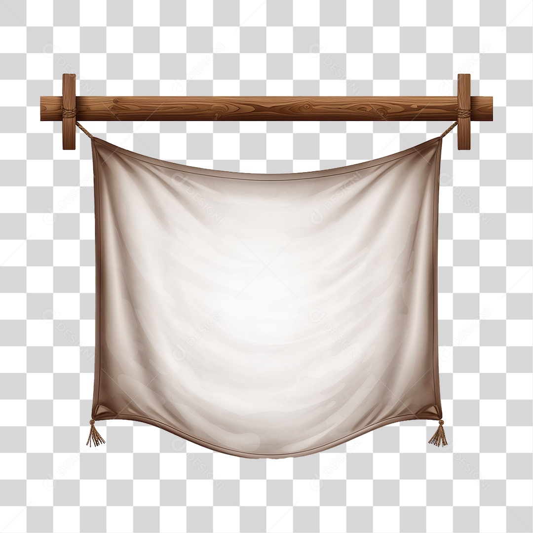 Banner de Tecido Pendurado por Cordas PNG Transparente
