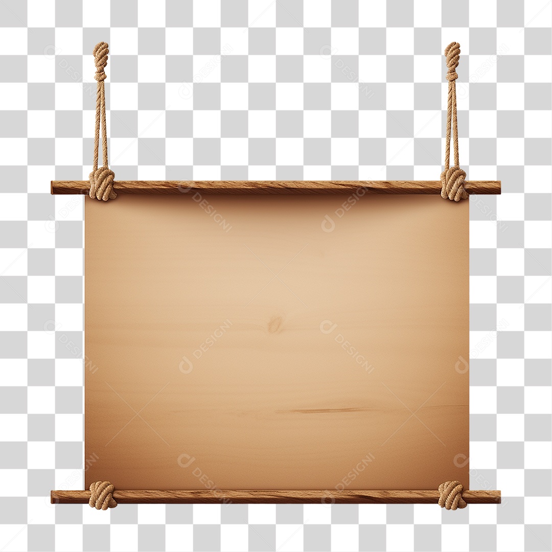 Banner de Tecido Pendurado por Cordas PNG Transparente