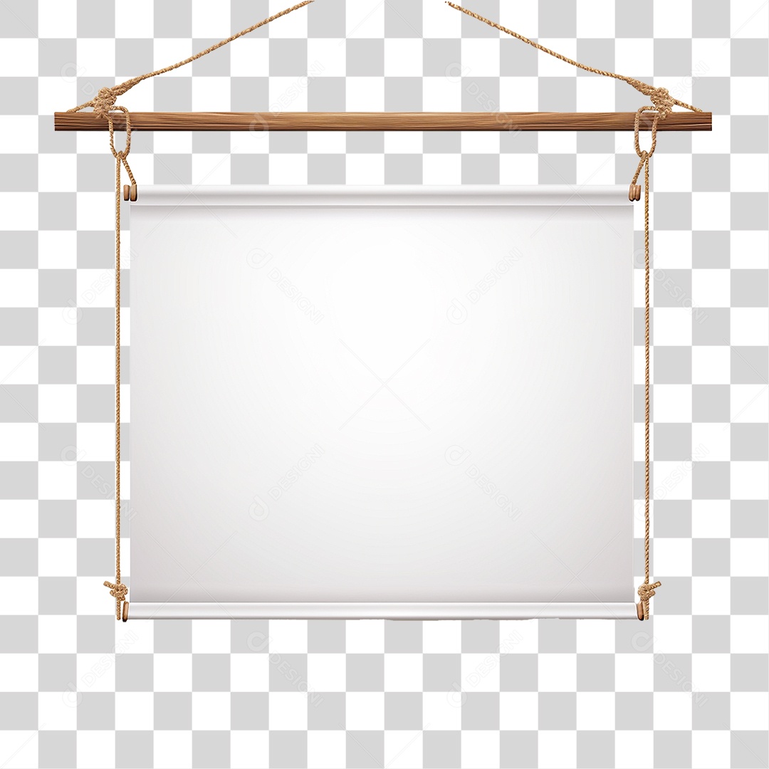 Banner de Tecido Pendurado por Cordas PNG Transparente
