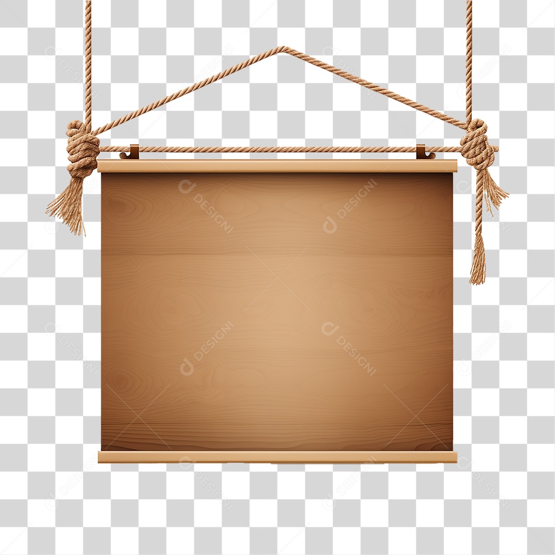 Banner de Tecido Pendurado por Cordas PNG Transparente