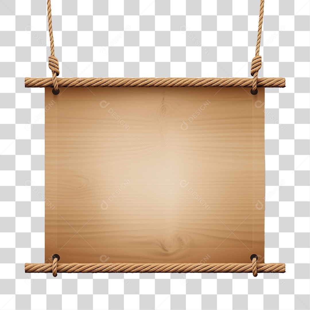 Banner de Tecido Pendurado por Cordas PNG Transparente