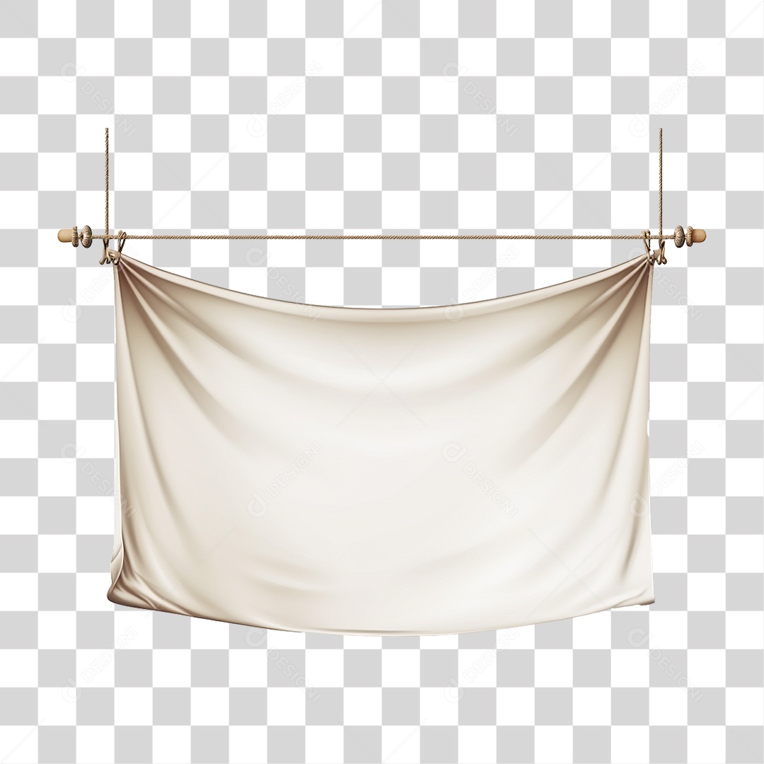 Banner de Tecido Pendurado por Cordas PNG Transparente