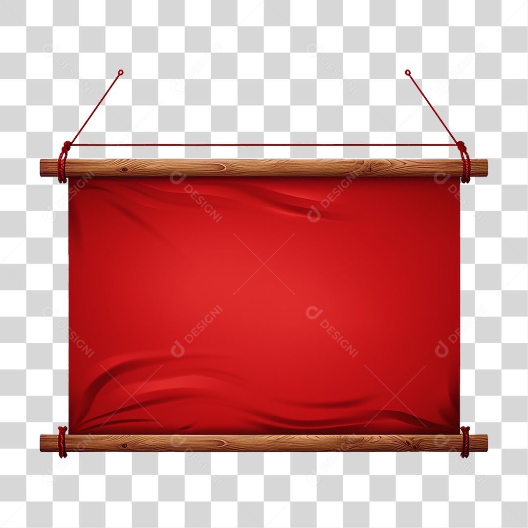 Banner de Tecido Pendurado por Cordas PNG Transparente
