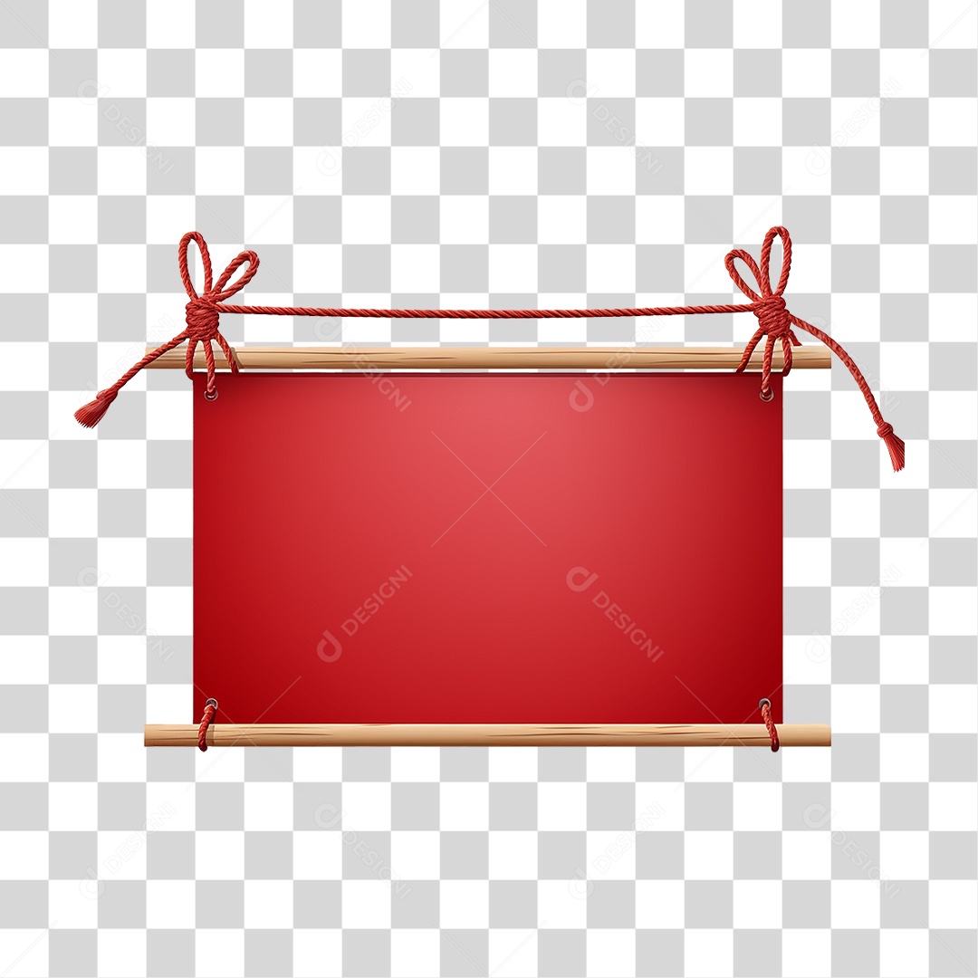 Banner de Tecido Pendurado por Cordas PNG Transparente