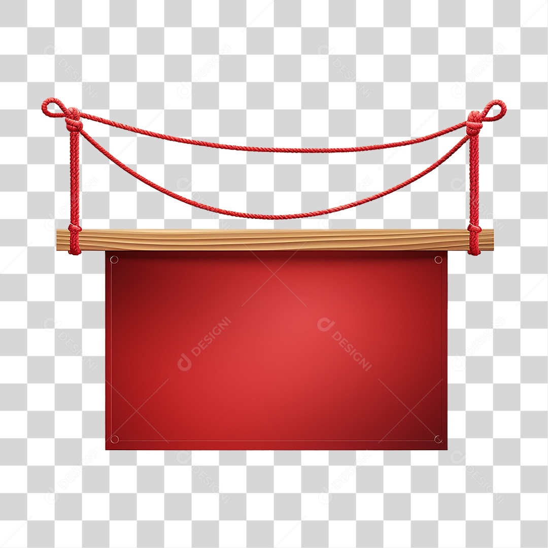 Banner de Tecido Pendurado por Cordas PNG Transparente