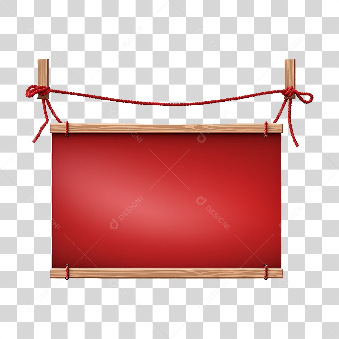 Banner de Tecido Pendurado por Cordas PNG Transparente