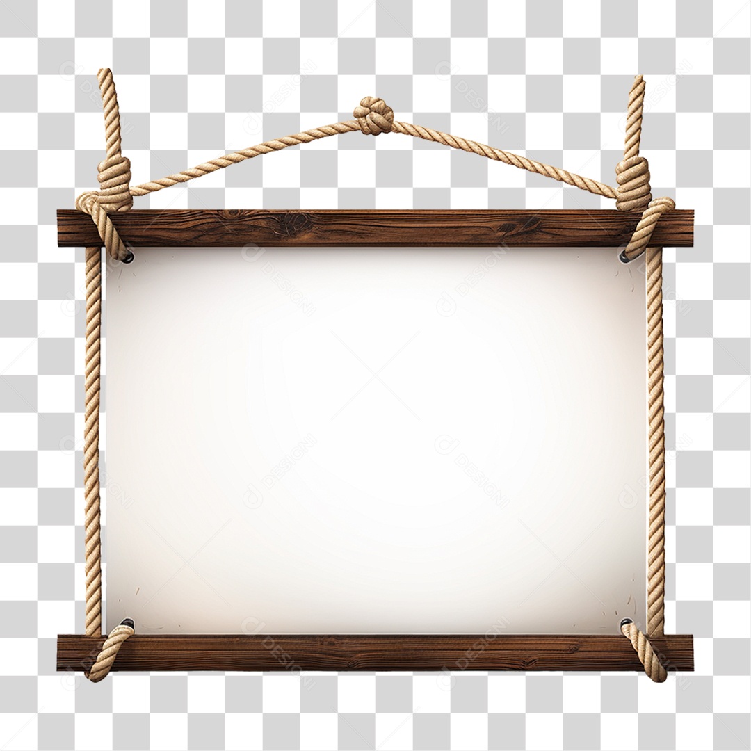 Banner de Tecido Pendurado por Cordas PNG Transparente