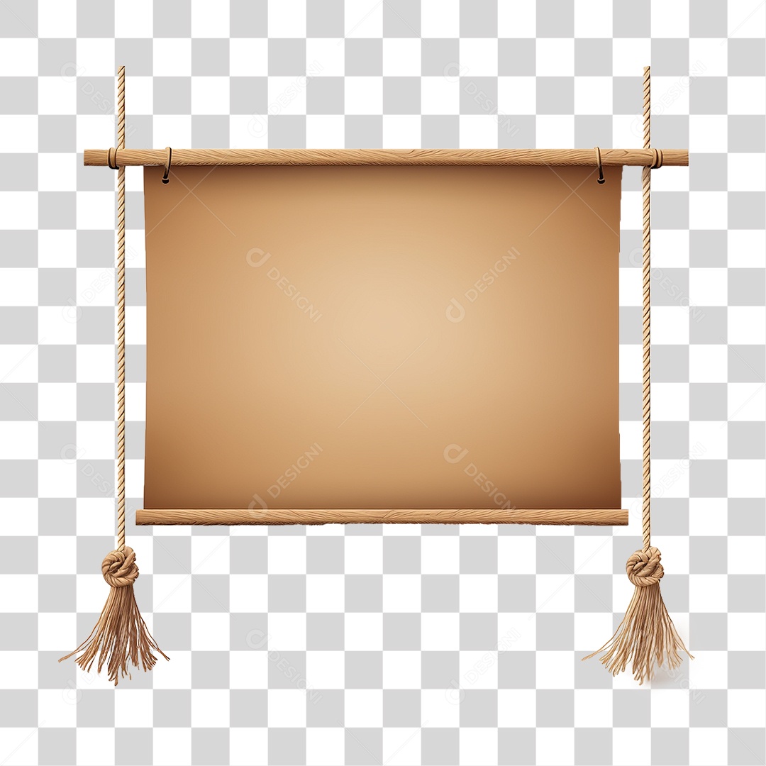 Banner de Tecido Pendurado por Cordas PNG Transparente