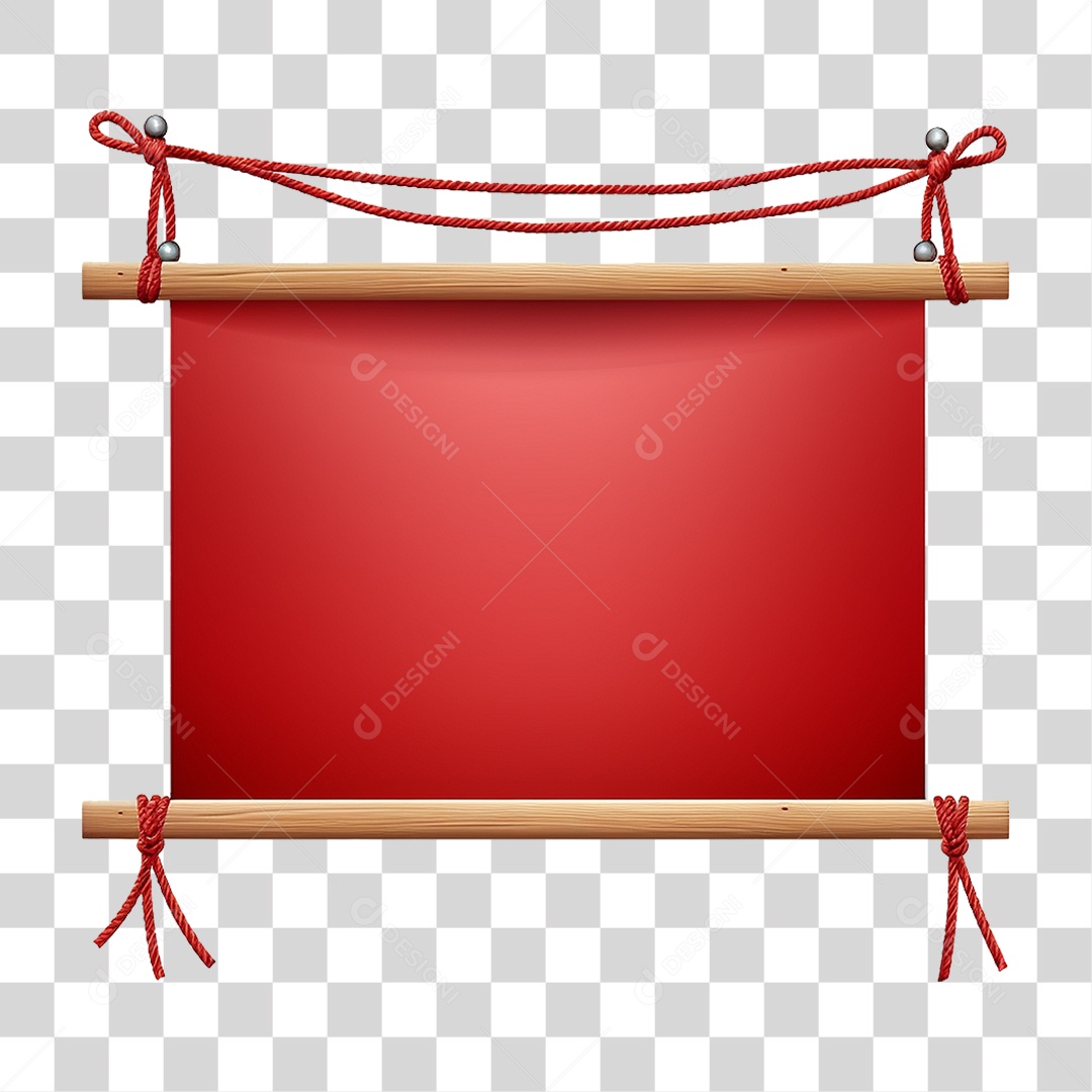 Banner de Tecido Pendurado por Cordas PNG Transparente