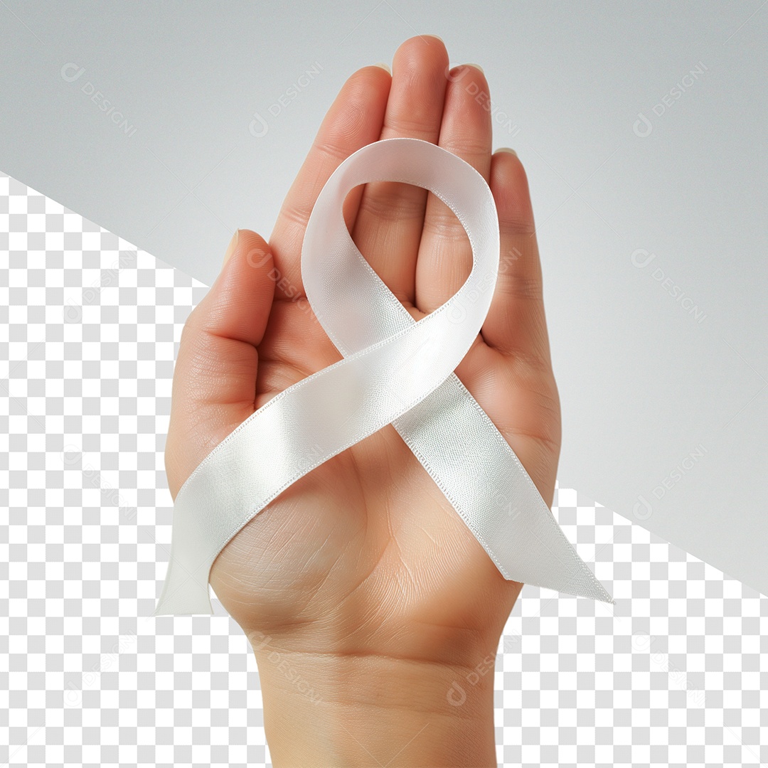 Janeiro Branco Mão Segurando Fita PSD