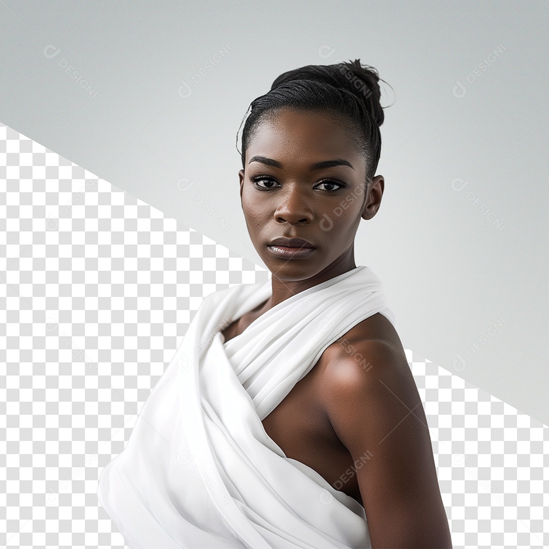 Janeiro Branco Mulher Morena com Roupa Branca PSD