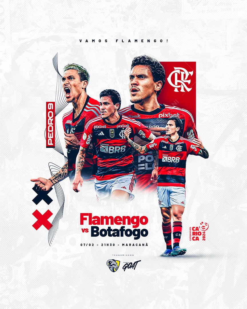 Flamengo Vs Botafogo Carioca Social Media PSD Editável