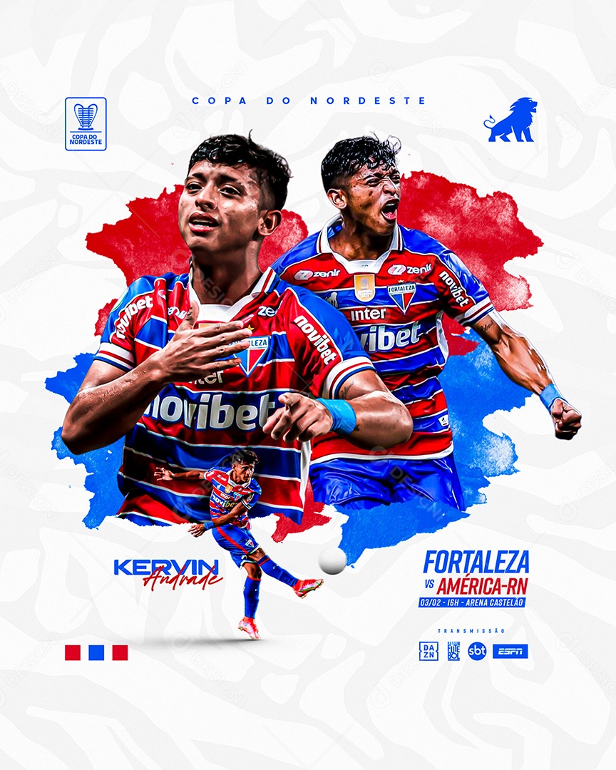 Fortaleza Vs América de Natal Copa do Nordeste Social Media PSD Editável