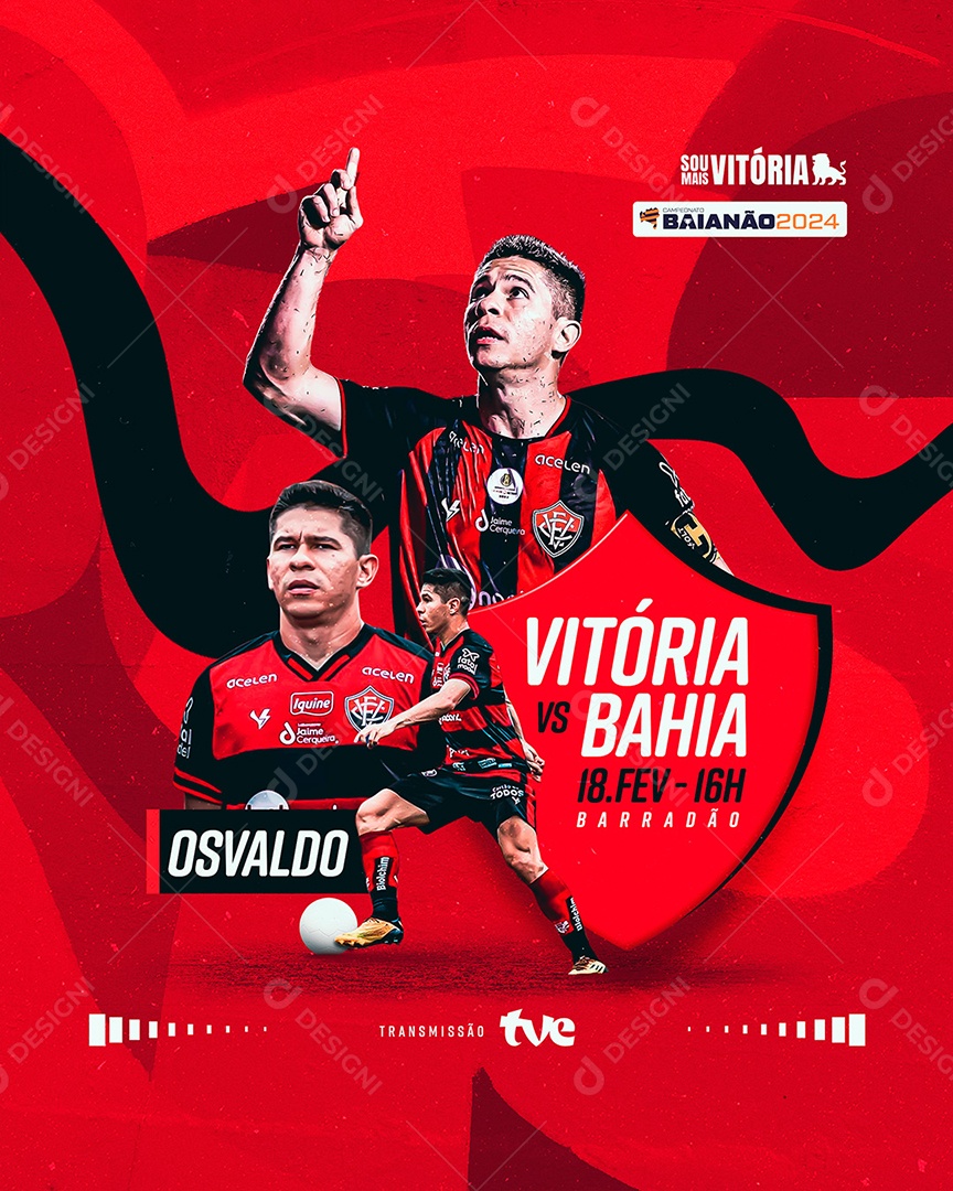 Vitória Vs Bahia Campeonato Baiano Social Media PSD Editável