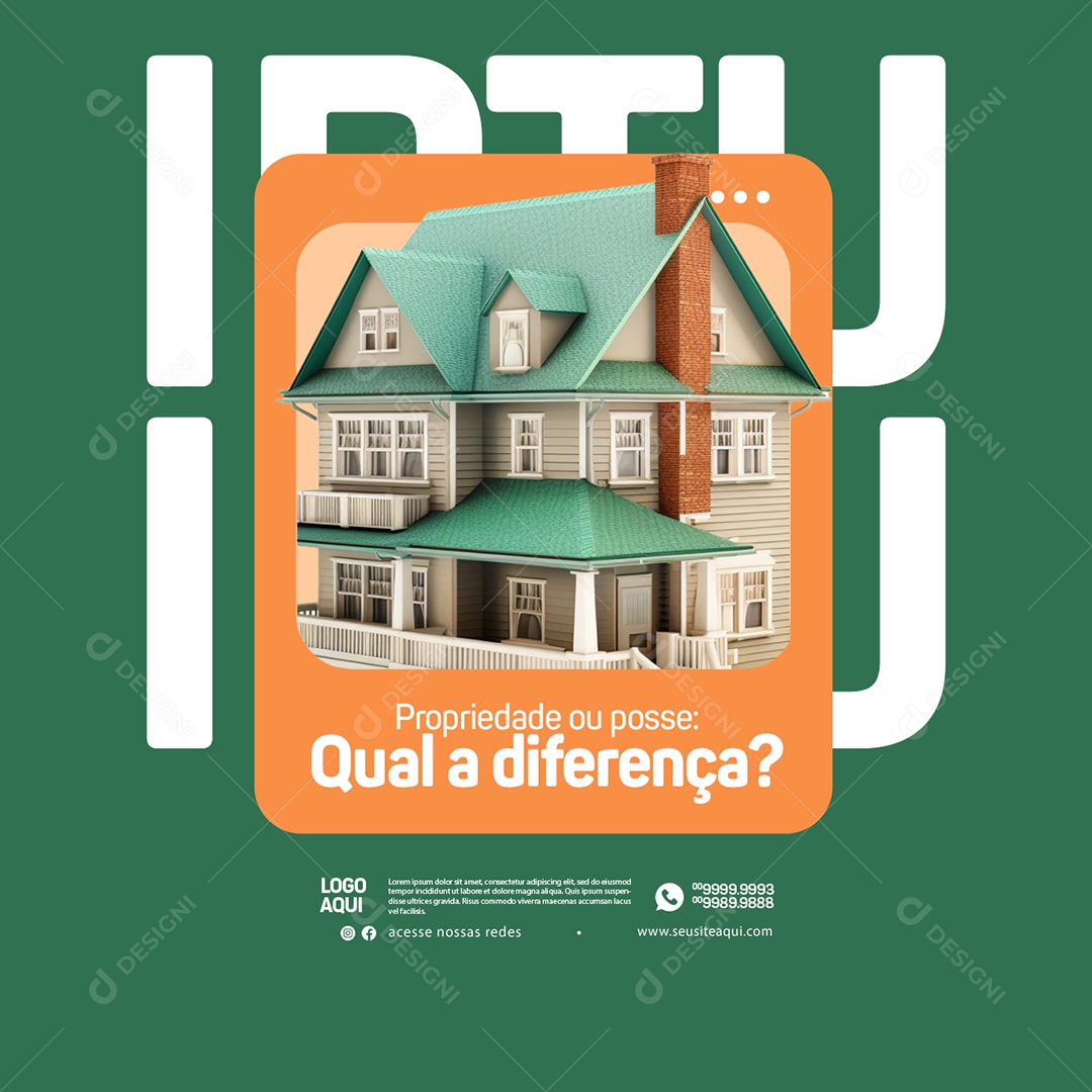 IPTU Propriedade ou posse Qual a diferença Social Media PSD Editável