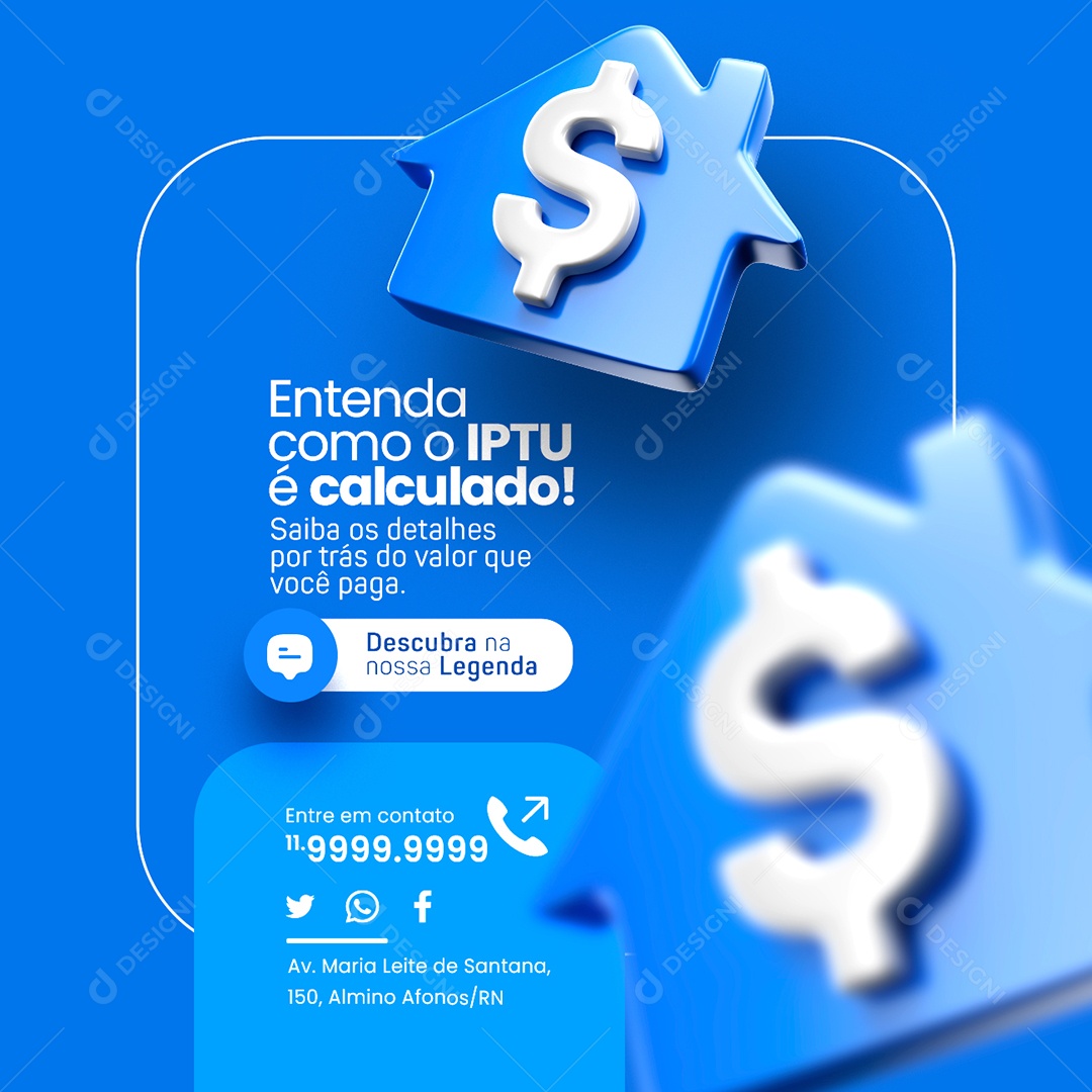 IPTU Entenda como o IPTU é calculado Social Media PSD Editável