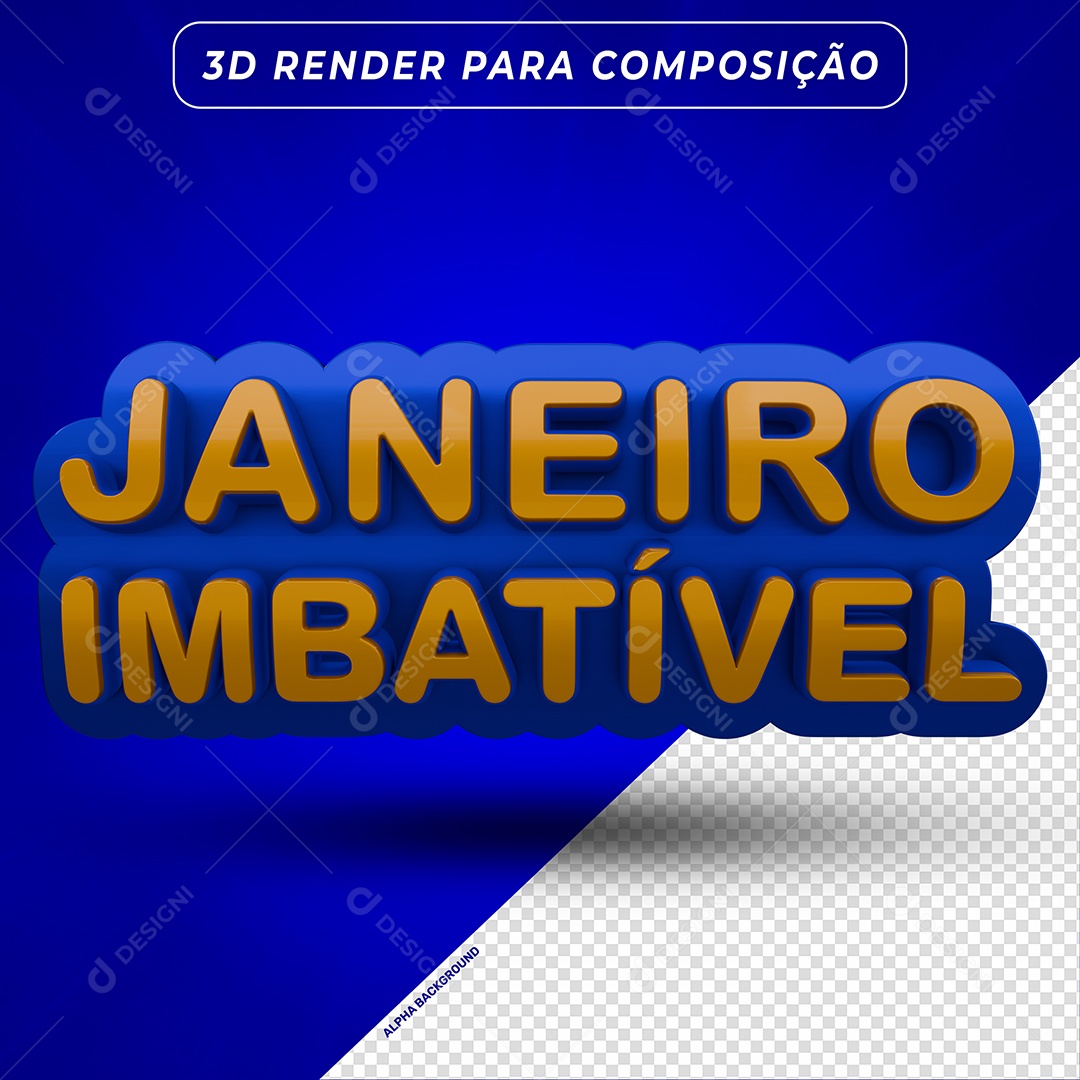 Selo 3D Janeiro Imbatível Social Media PSD Editável