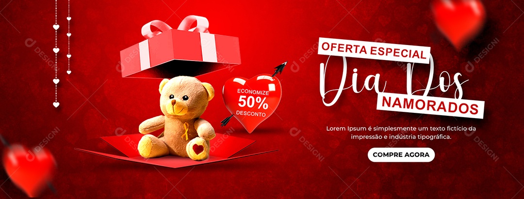 Banner Dia dos Namorados Ofertas Especiais Social Media PSD Editável