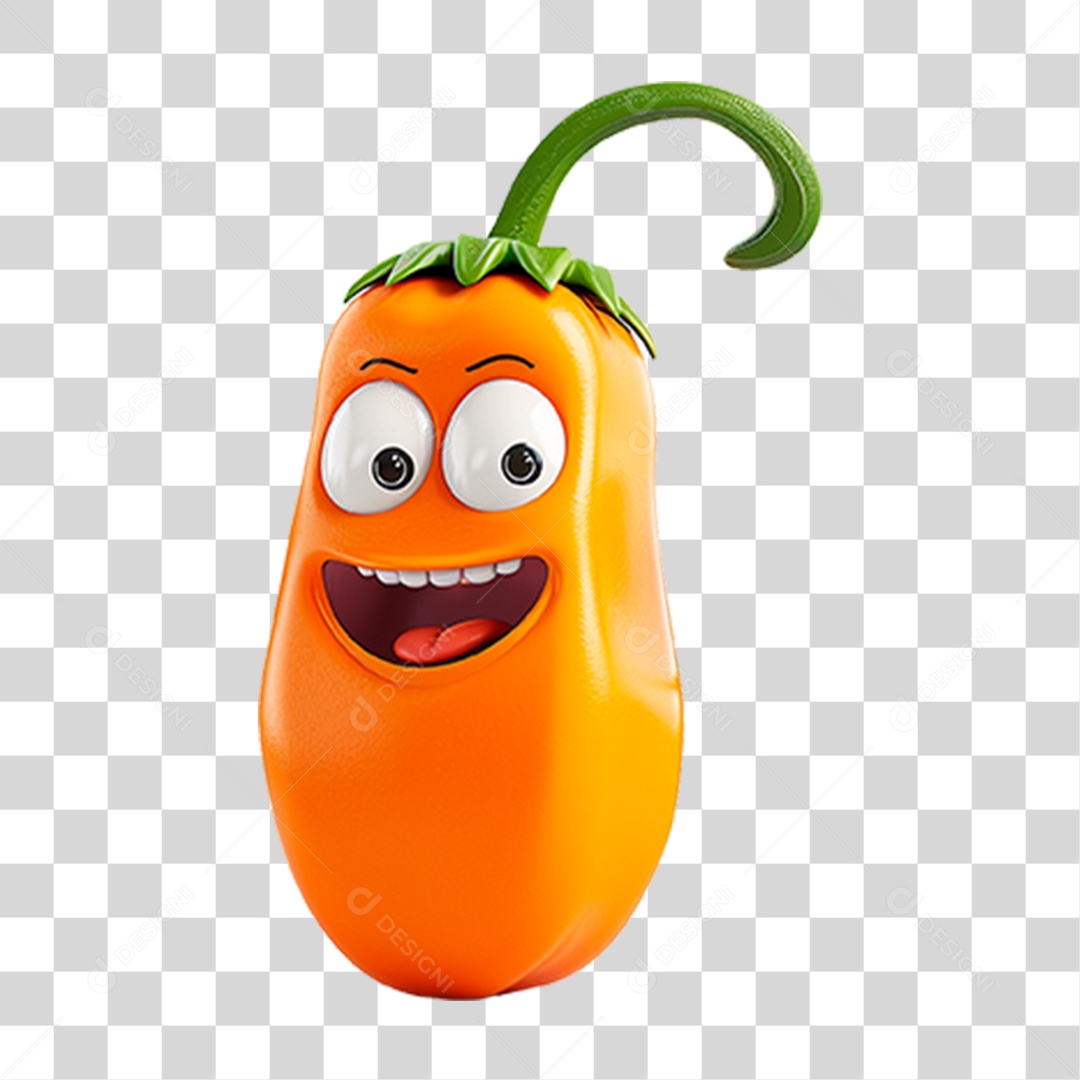 Mascote 3D Pimenta PNG Transparente