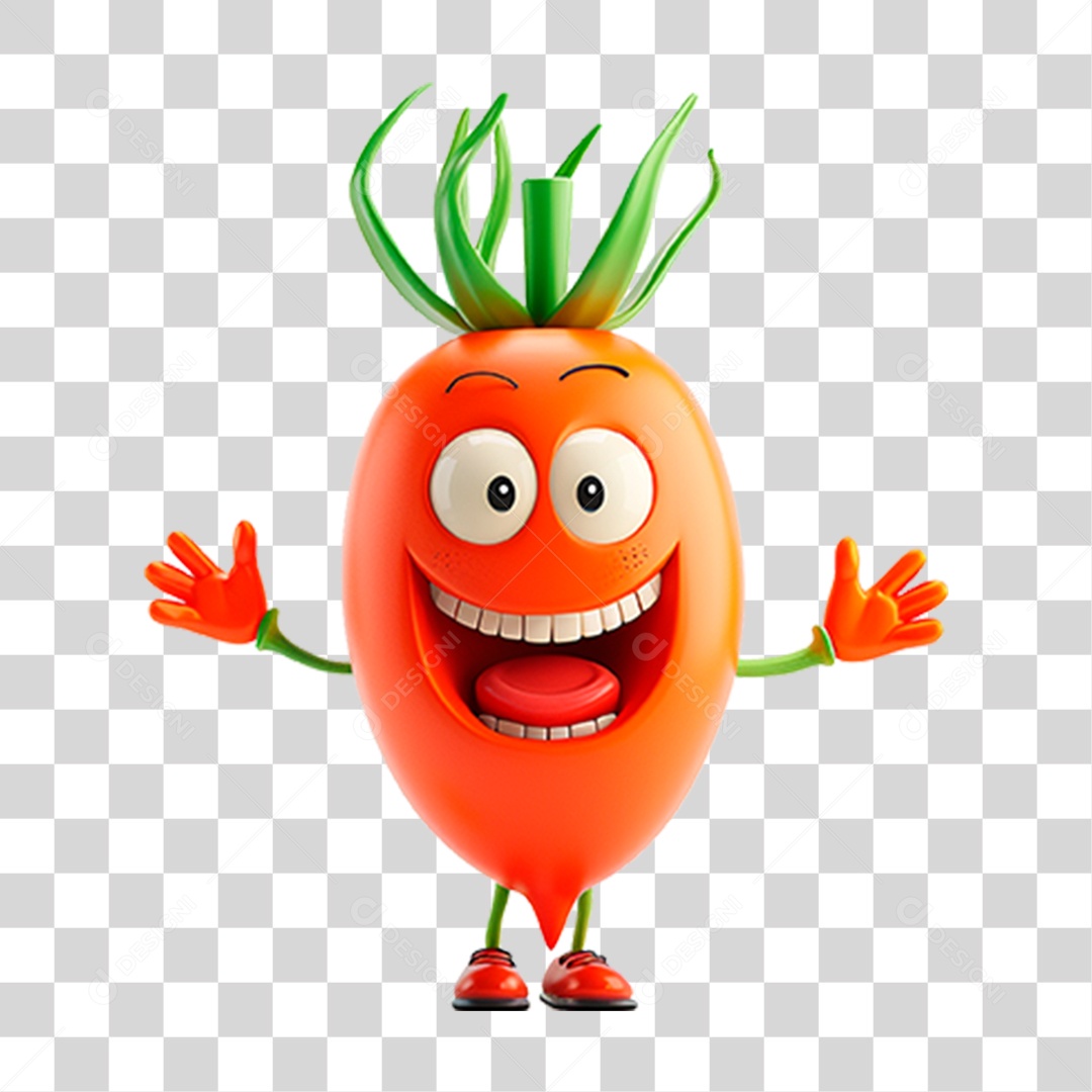 Mascote 3D Pimenta PNG Transparente