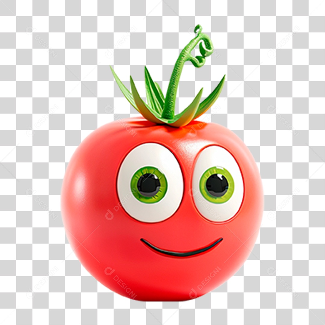 Mascote 3D Tomate PNG Transparente