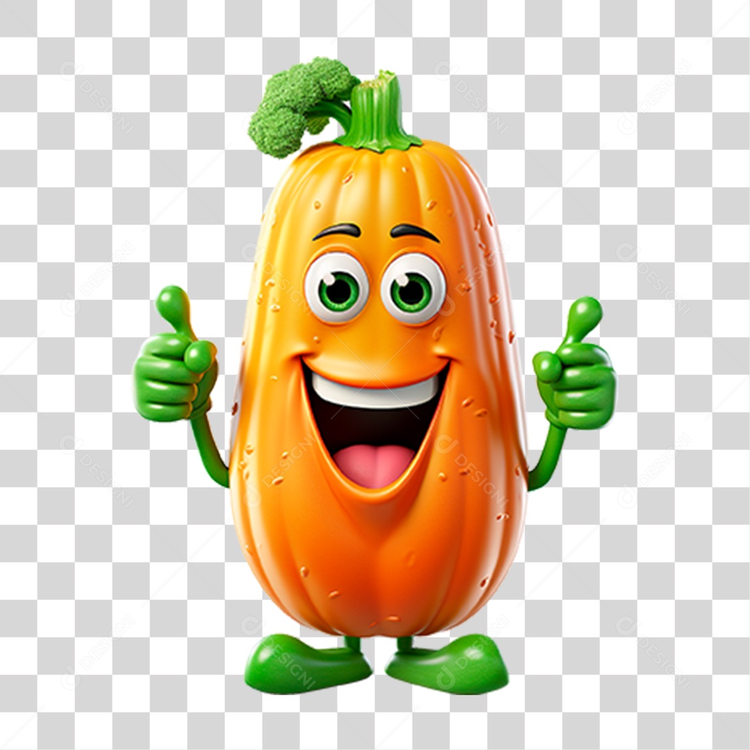 Mascote Abóbora PNG Transparente