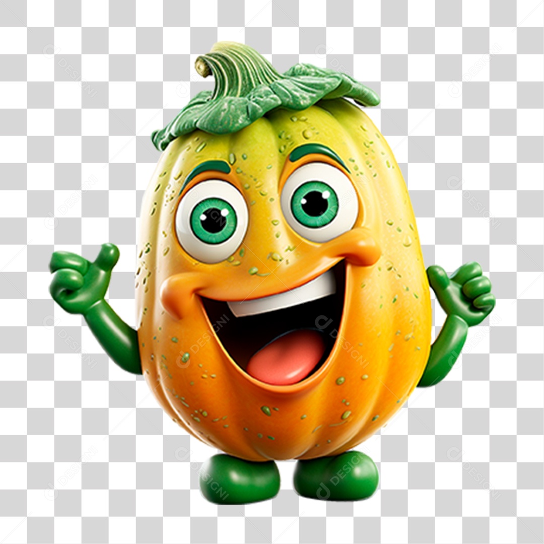 Mascote Abóbora PNG Transparente