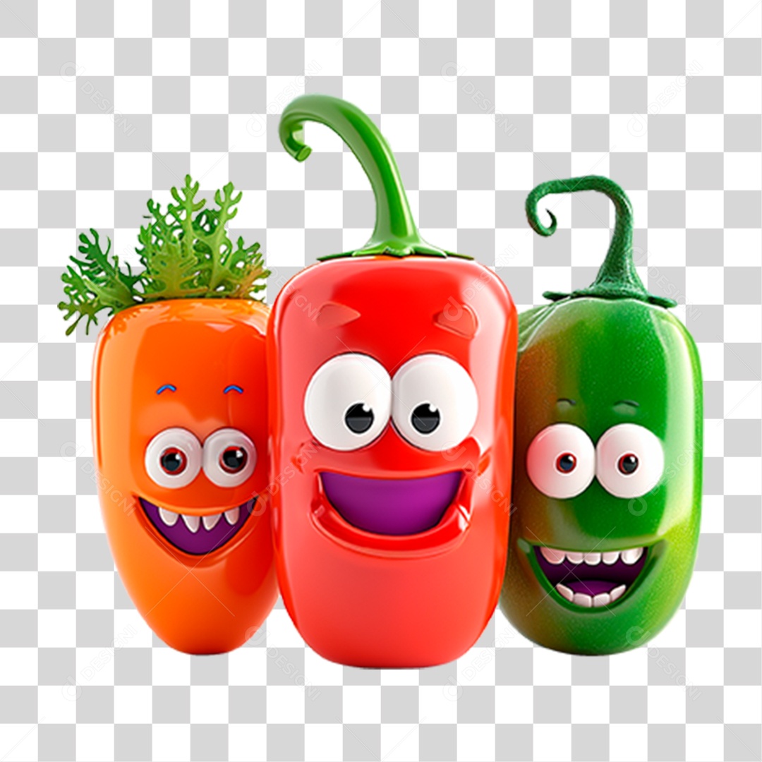 Transparent PNG 3D Vegetable Mascot