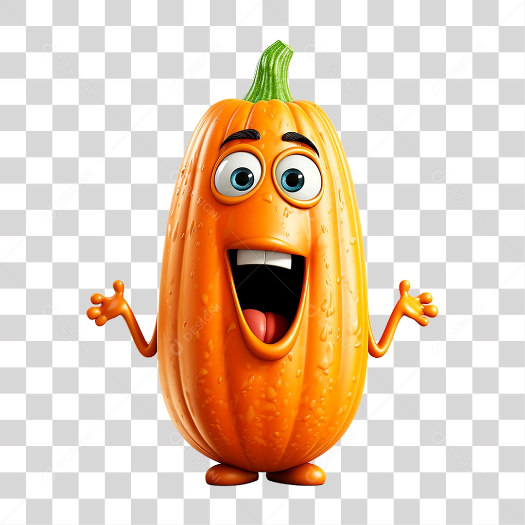 Mascote Abóbora PNG Transparente