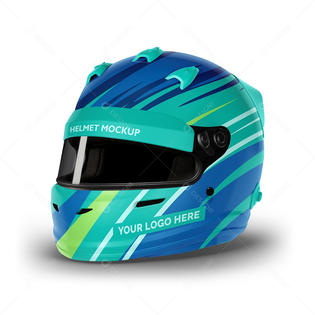 Capacete de Corrida PSD Editável Mockup