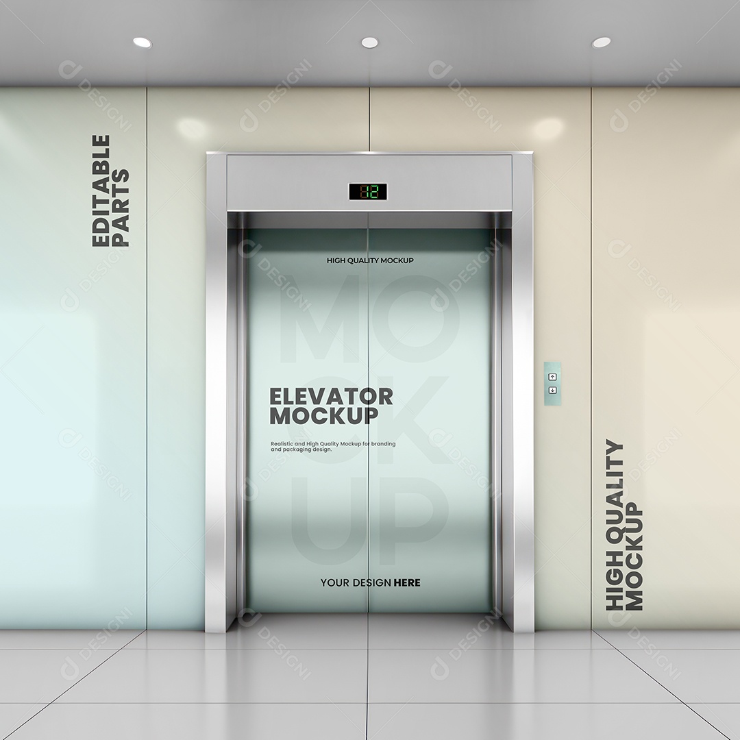 Elevador PSD Editável Mockup