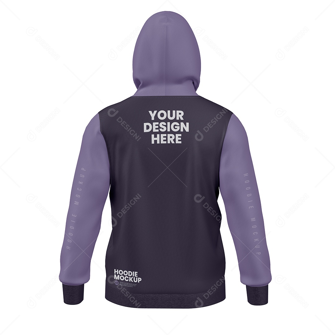 Mockup Moletom com capuz visto de trás PSD Editável