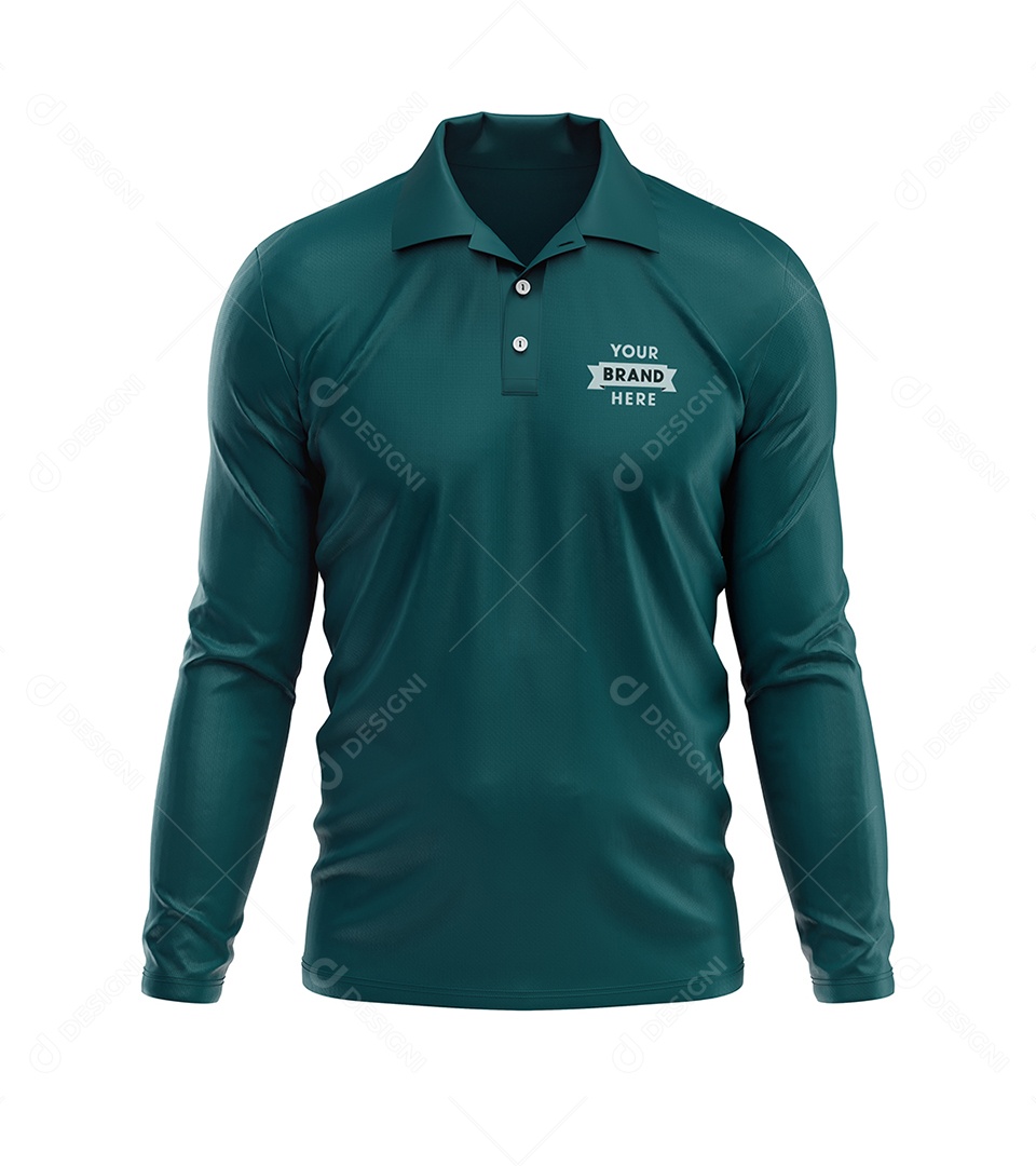 Mockup Modelo de camisa polo de manga longa PSD Editável
