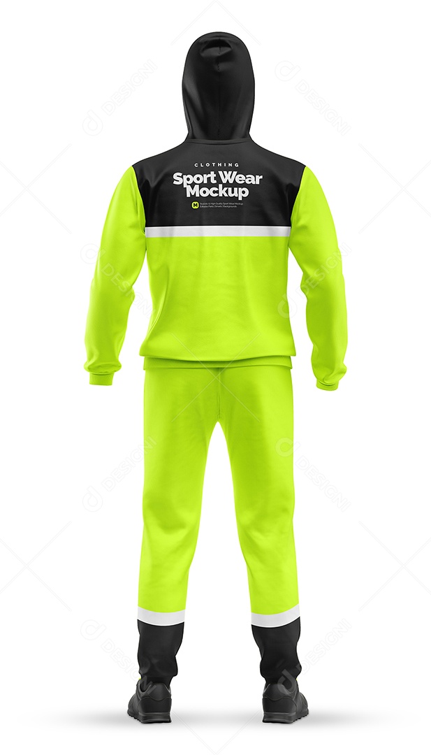 Mockup Conjunto de moletom esportivo visto de trás PSD Editável