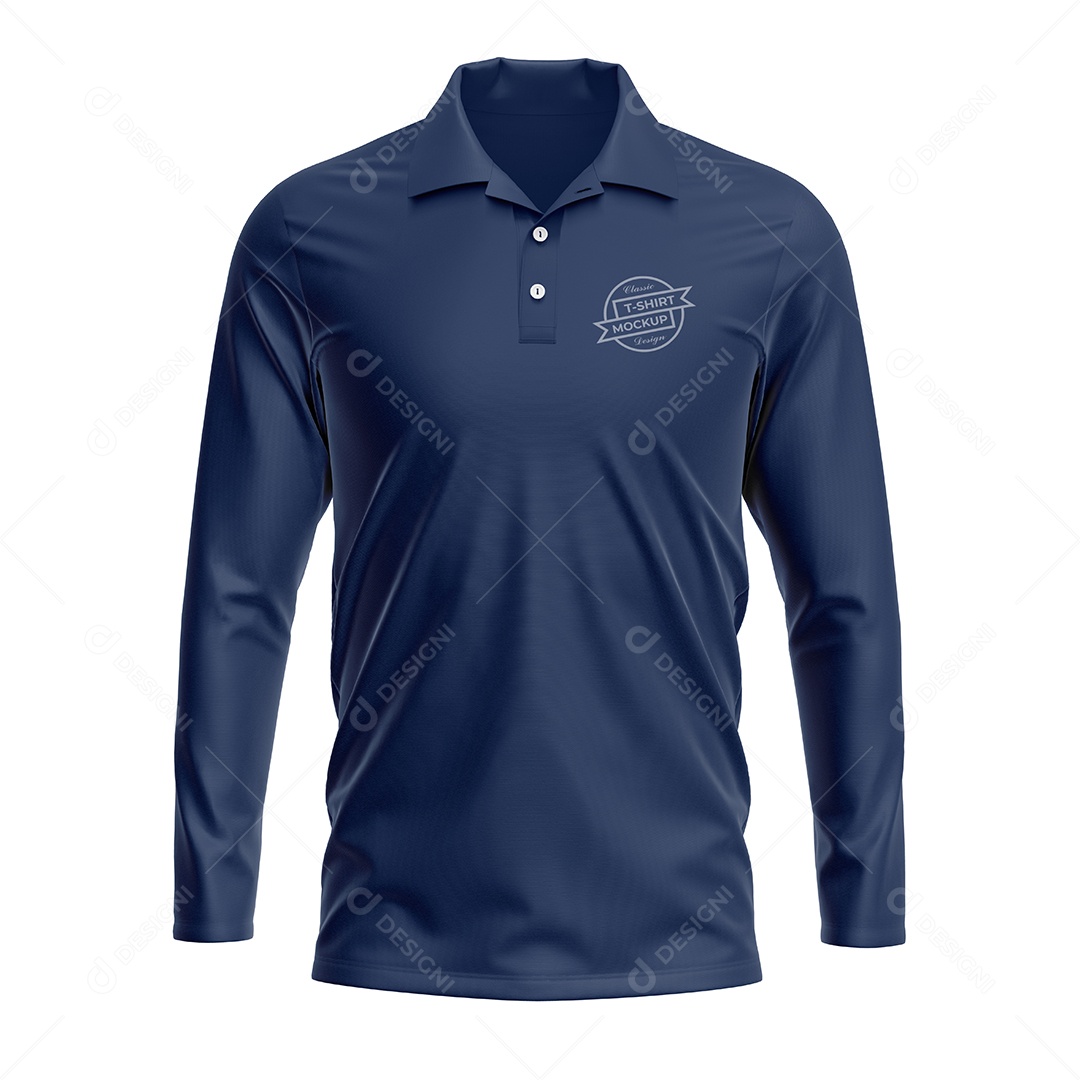 Mockup Camisa de manga longa estilo polo PSD Editável
