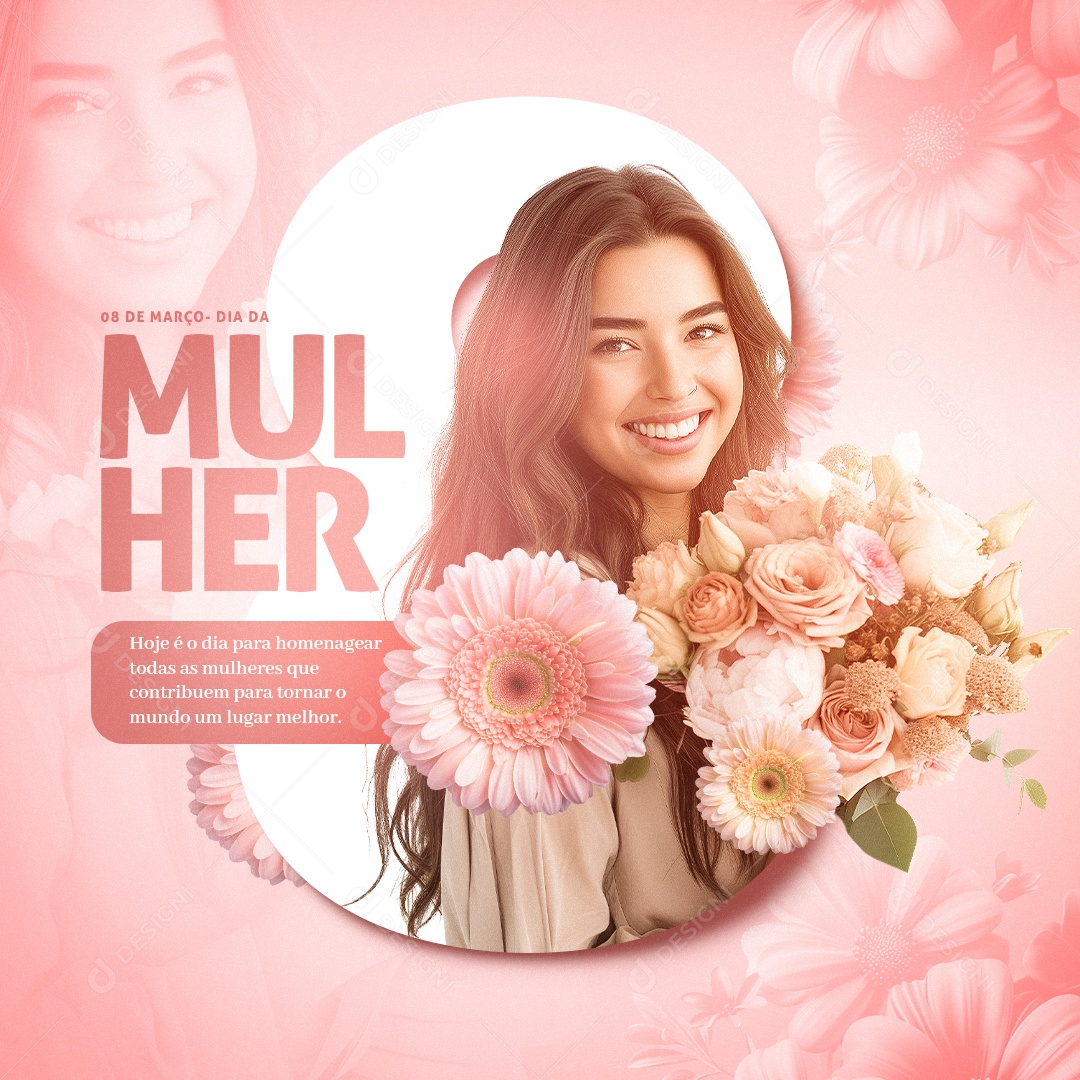 Dia da Mulher 8 de Março Social Media PSD Editável