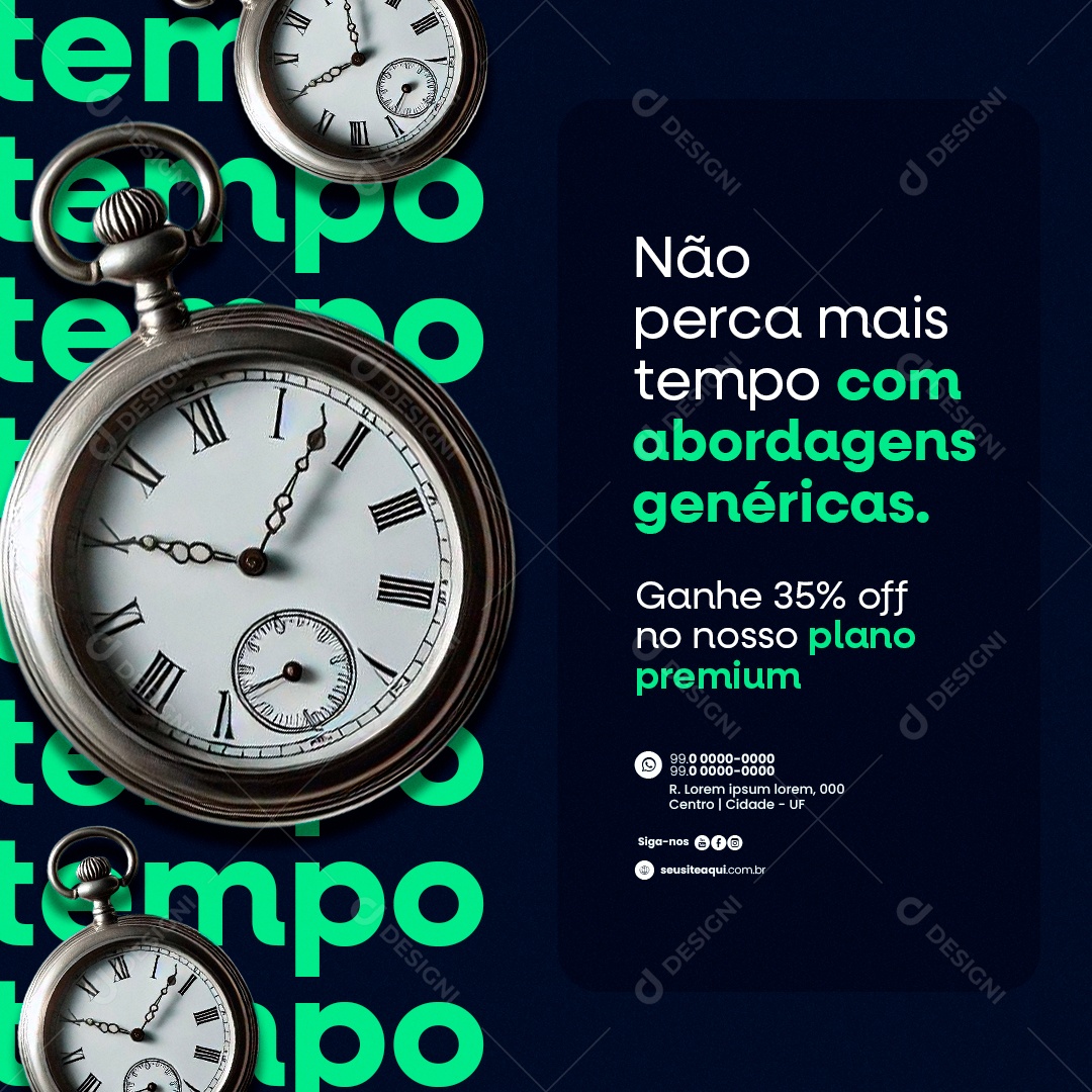 Agência de Publicidade Não perca mais tempo com abordagens genéricas Social Media PSD Editável