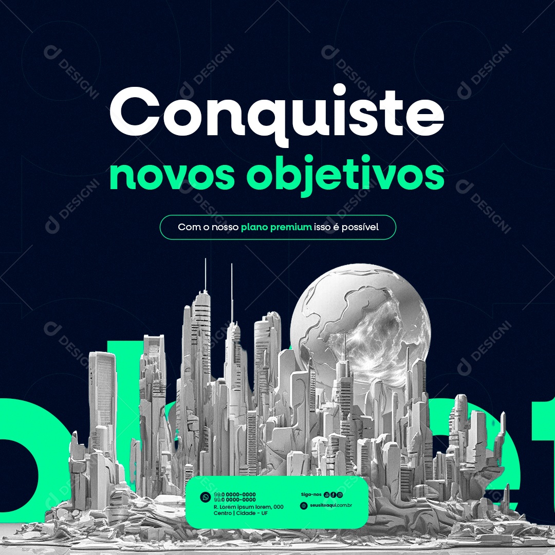 Agência de Publicidade Conquiste novos objetivos Social Media PSD Editável