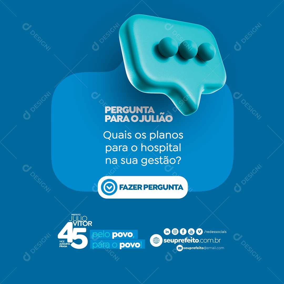 Prefeito Julio Vitor Quais os planos para o hospital Social Media PSD Editável