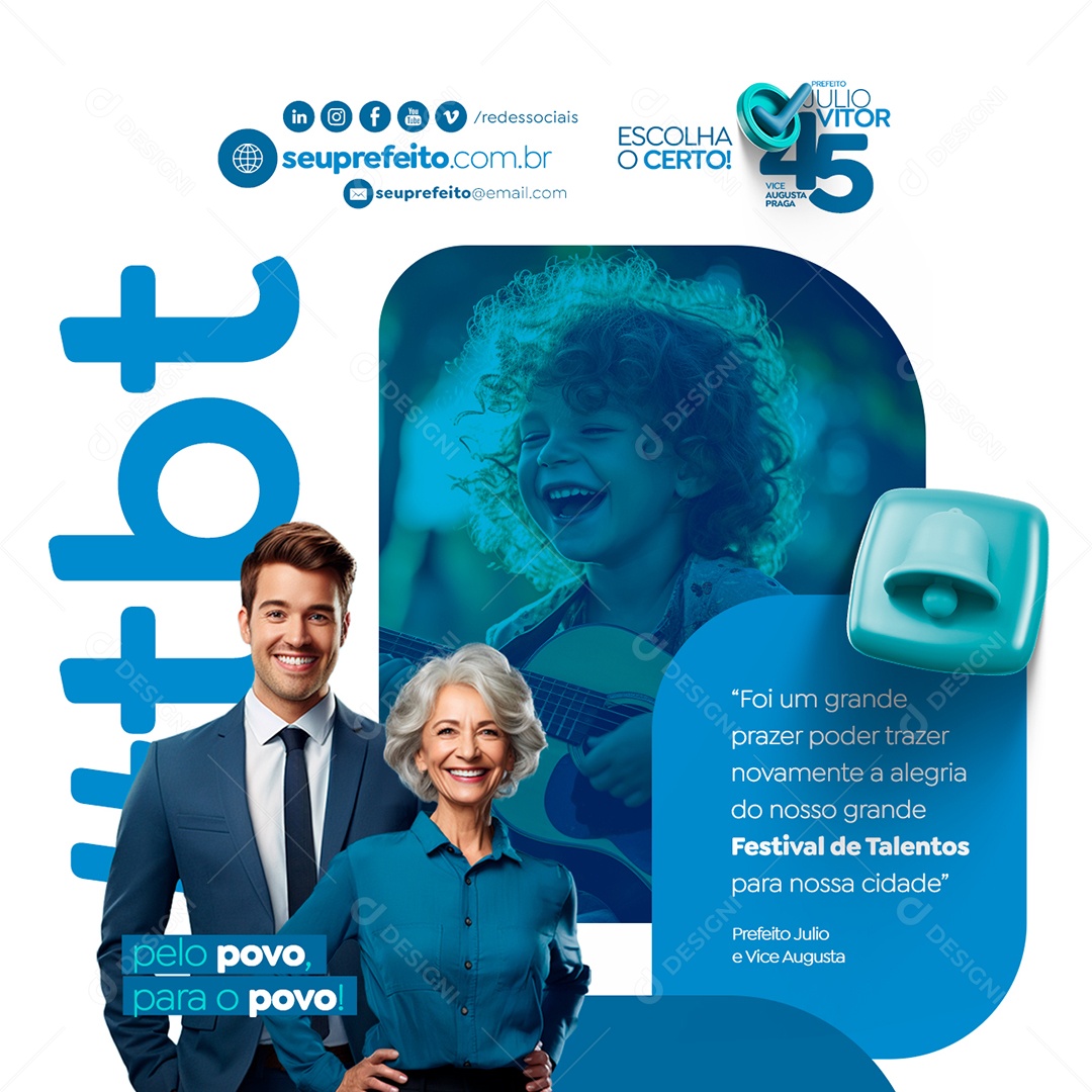 Prefeito Julio Vitor pelo povo para o povo Social Media PSD Editável