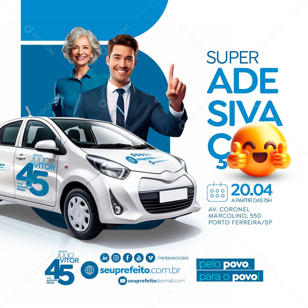 Prefeito Politica Super Adesivaço Prefeito Julio Vitor Social Media PSD Editável