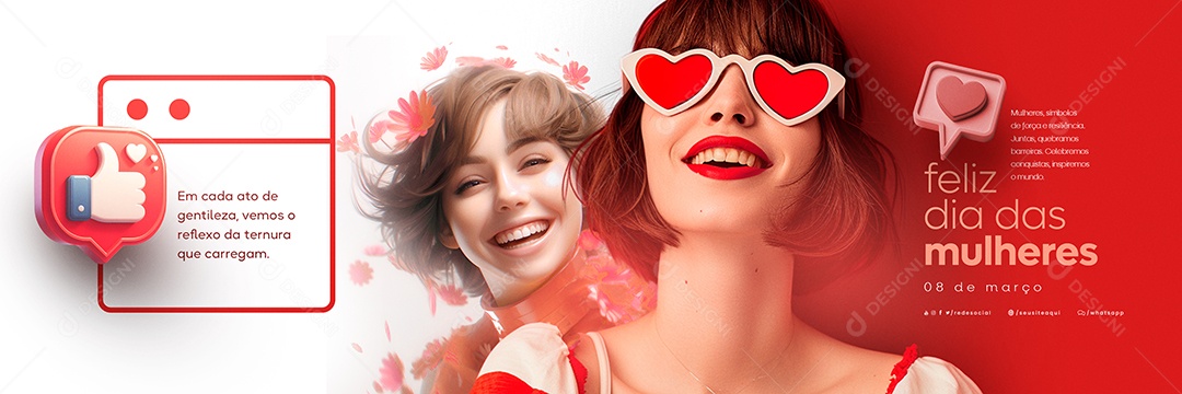 Carrossel Feliz Dia das Mulheres 8 De Março Social Media PSD Editável