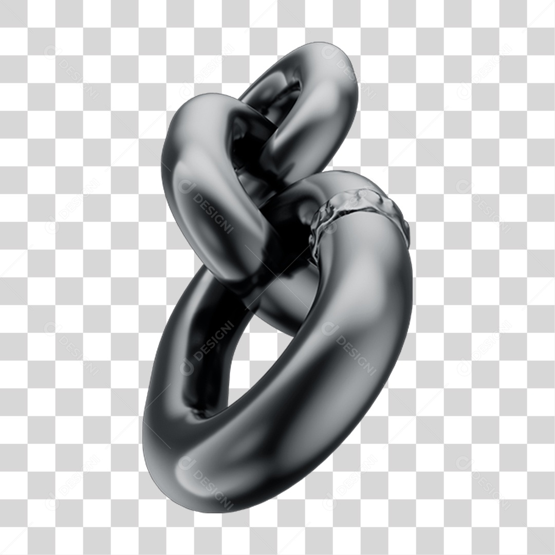 Corrente de Aço Preta PNG Transparente