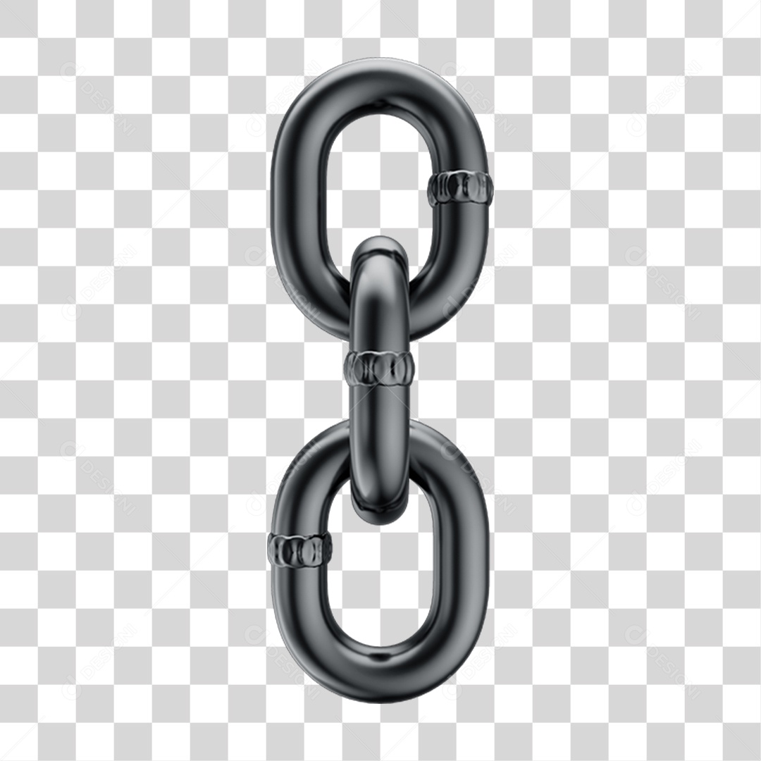 Corrente de Aço Preta PNG Transparente