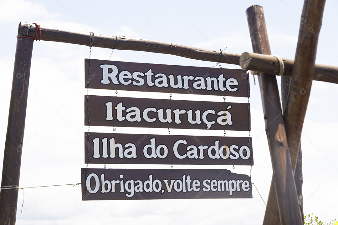 Placas sobre uma lugar turístico